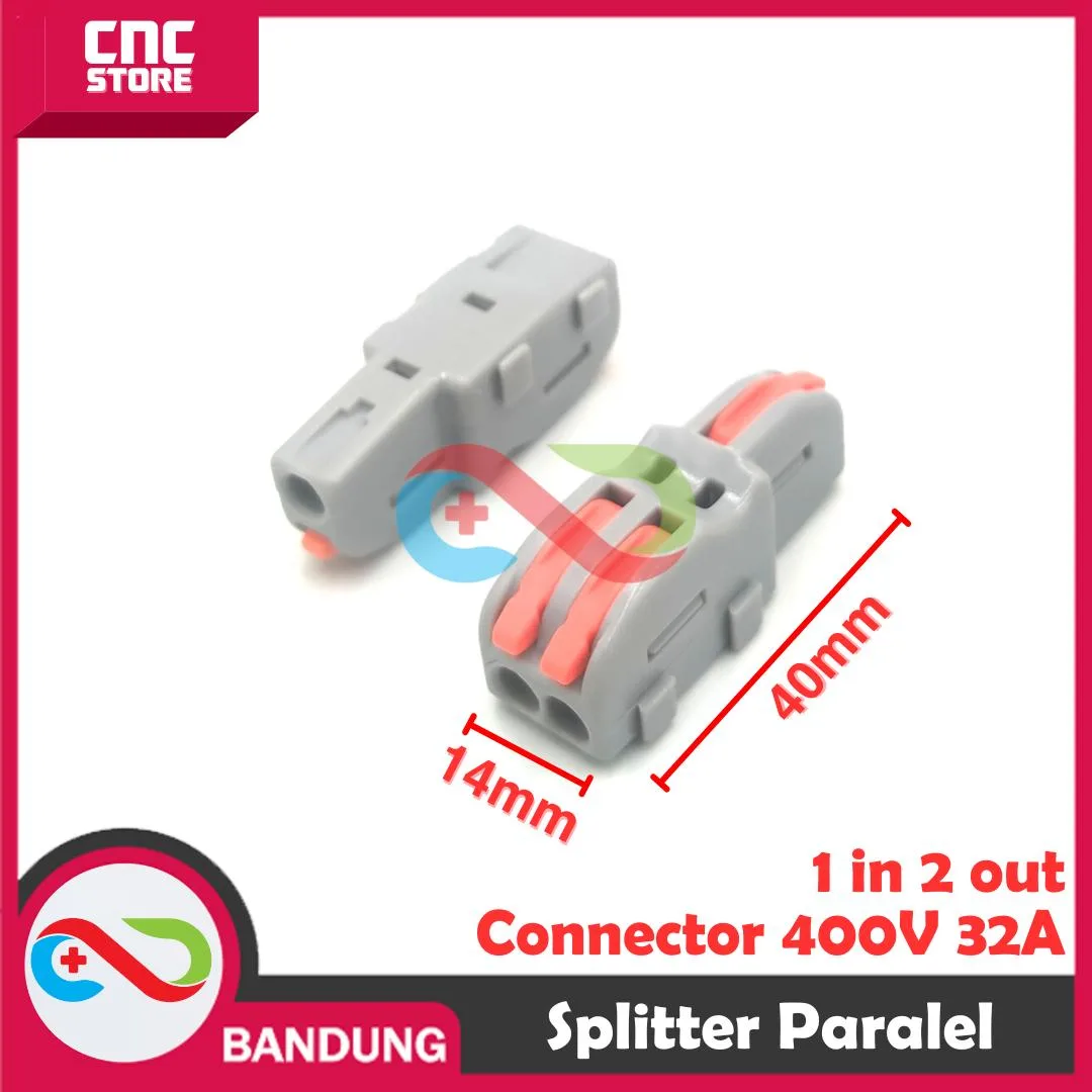 CONNECTOR KONEKTOR KABEL NV-F12/F13/F14/F15 SAMBUNGAN KABEL 1 LUBANG KE 2 – NV-F12 ORANGE