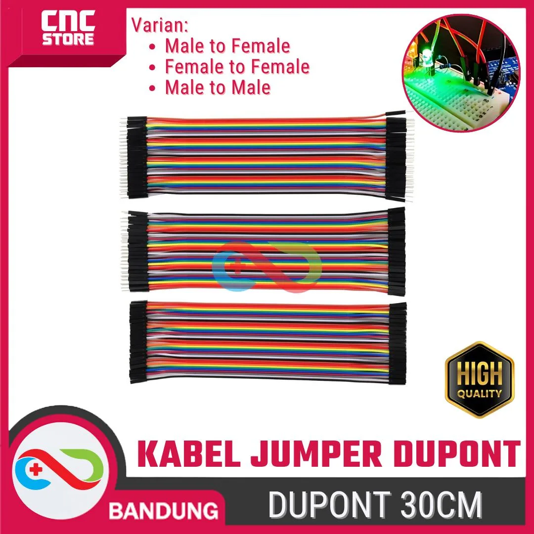 40PCS JUMPER CABLE KABEL 30CM MALE TO FEMALE DUPONT FOR BREADBOARD
