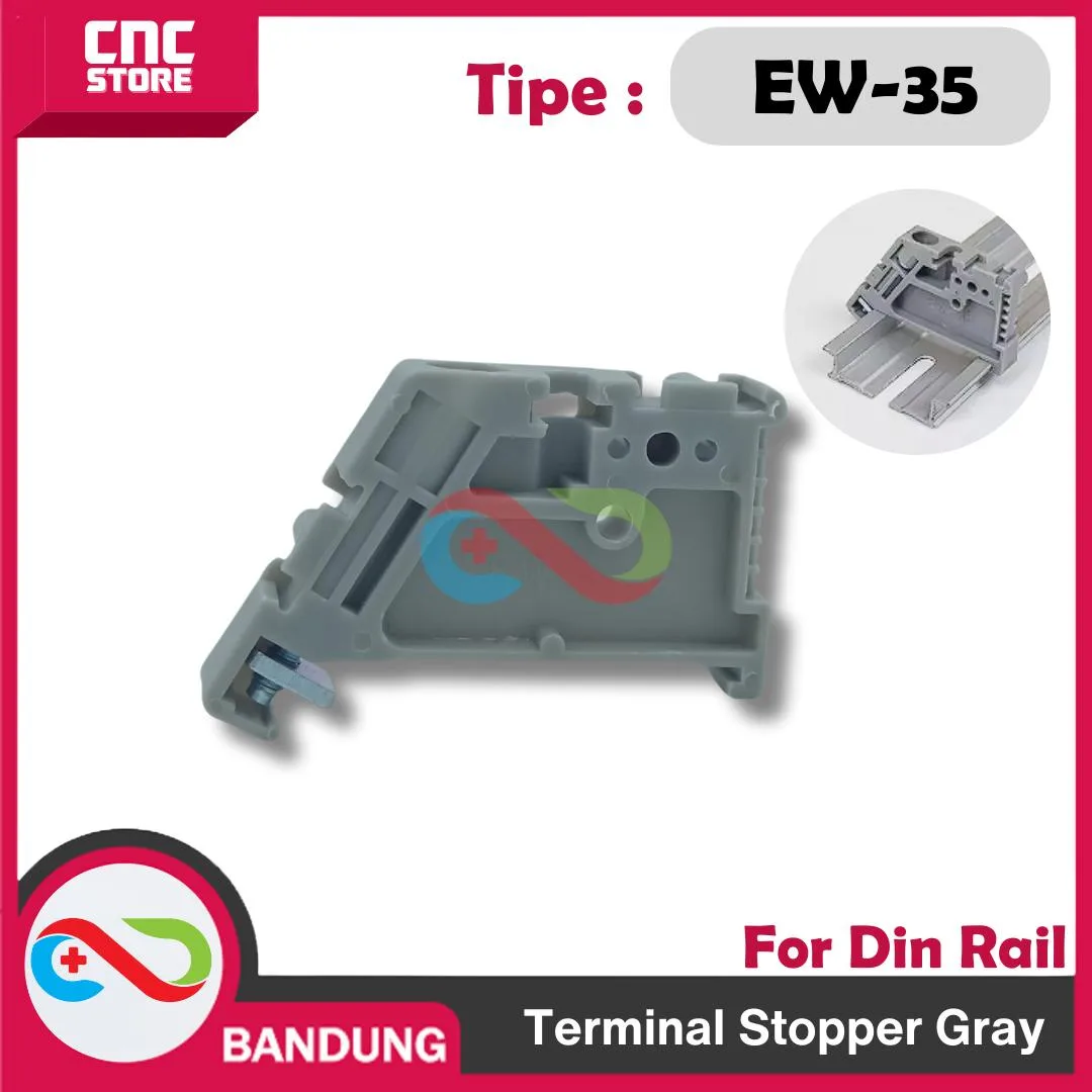 TERMINAL STOPPER GRAY EW-35 / EW35 UNTUK DIN RAIL/REL DIN