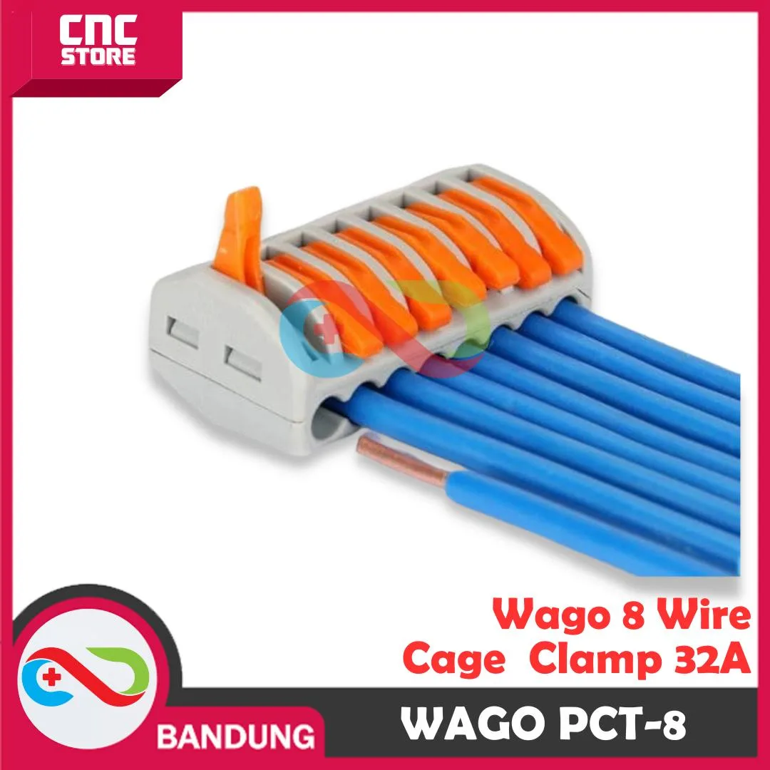 WAGO 8 WIRE TERMINAL BLOCK LEVER CAGE CLAMP PCT-8