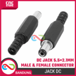 Jack DC 5.5x2.1mm Male Female Socket – DC Power Connector Plug Hitam - Gambar 3