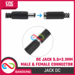 Jack DC 5.5x2.1mm Male Female Socket – DC Power Connector Plug Hitam - Gambar 4