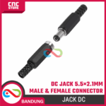 Jack DC 5.5x2.1mm Male Female Socket – DC Power Connector Plug Hitam - Gambar 5
