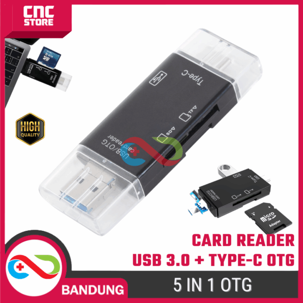 Card Reader OTG 5 in 1 USB 3.0 Type-C Micro USB – TF Card Reader SD Card Adapter OTG Android Laptop