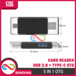 Card Reader OTG 5 in 1 USB 3.0 Type-C Micro USB – TF Card Reader SD Card Adapter OTG Android Laptop - Gambar 2