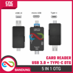 Card Reader OTG 5 in 1 USB 3.0 Type-C Micro USB – TF Card Reader SD Card Adapter OTG Android Laptop - Gambar 3