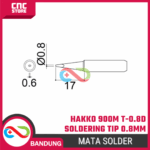 Mata Solder Hakko 900M T-0.8D 0.8mm – Soldering Iron Tip For Station 936 907 908 - Gambar 3