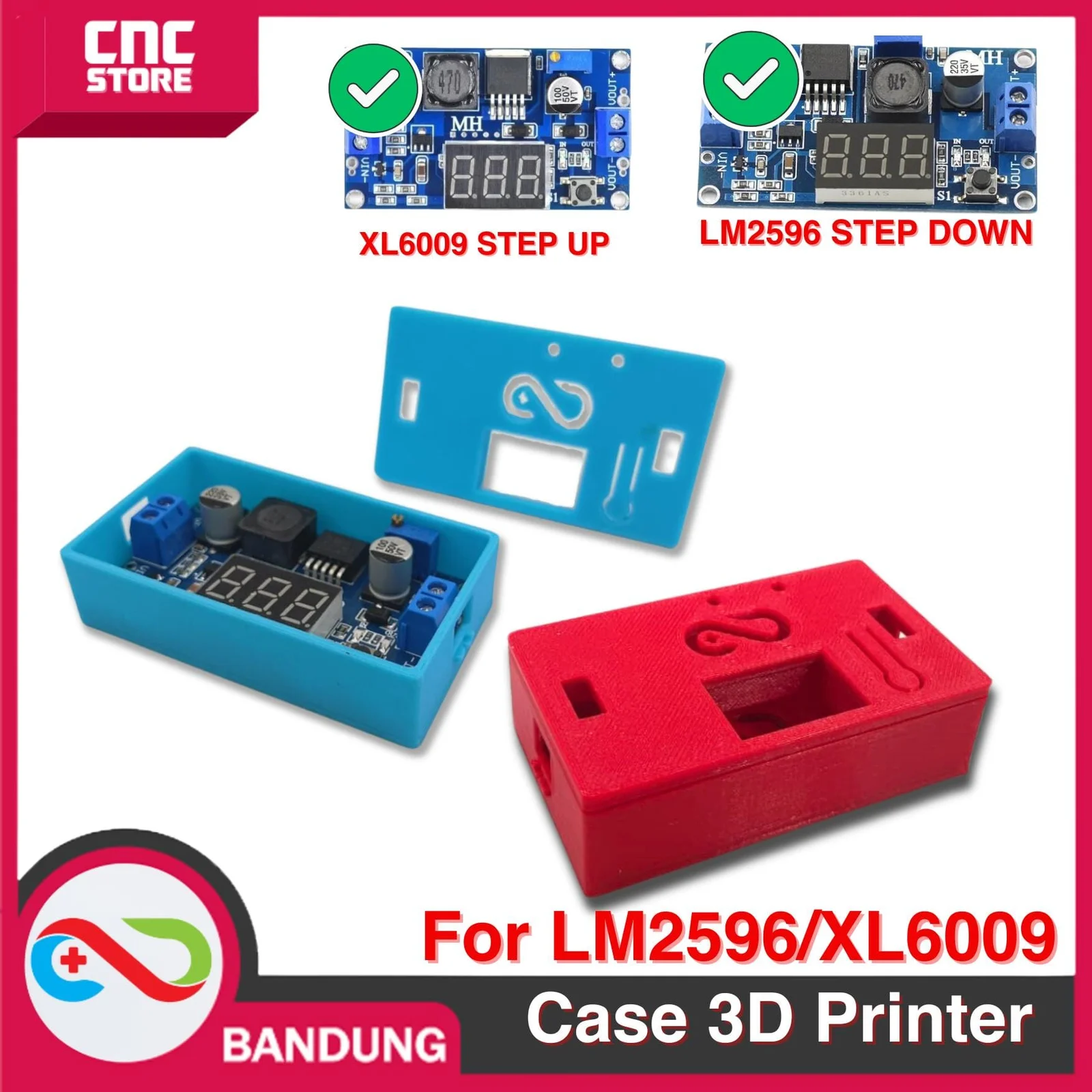 BOX CASING 3D PRINTER STEP DOWN LM2596 STEP UP XL6009 VOLTMETER