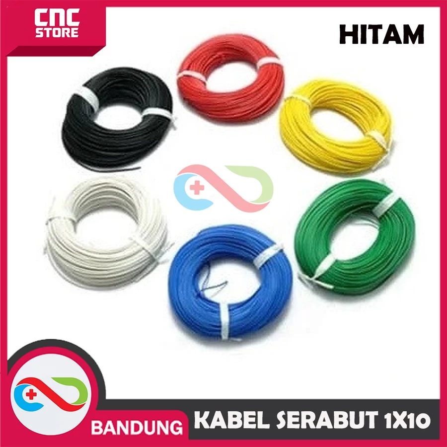 KABEL SERABUT 1X10 ( JUMLAH SERABUT 10 ) 1MM – HITAM