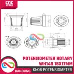 Knob Potensiometer WH148 15x17mm – Rotary Cap Warna Merah, Kuning, Biru, Putih - Gambar 2