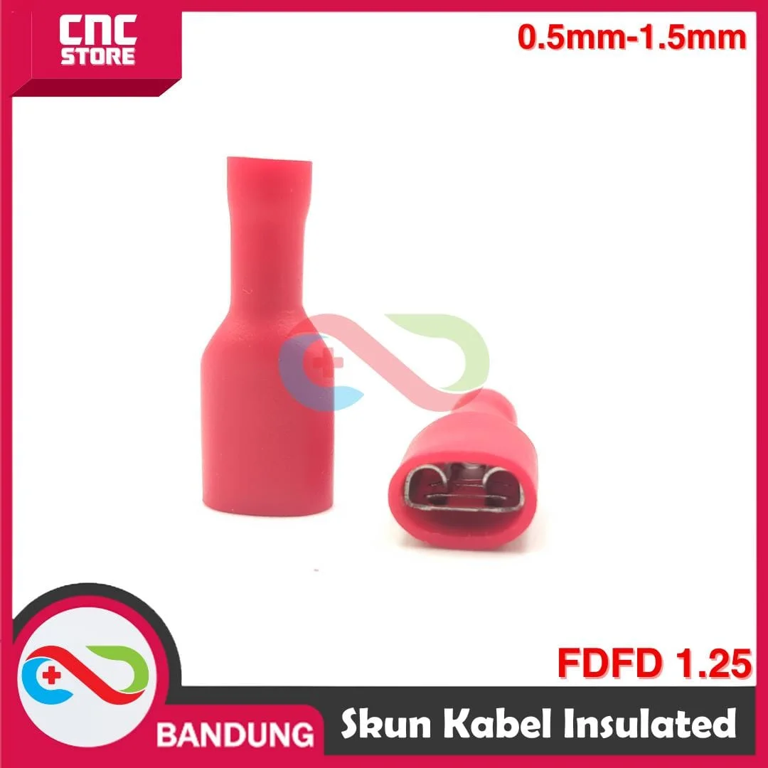 SKUN KABEL FULLY VINYL FEMALE INSULATED FDFD 1.25 Kabel 0.5mm-1.5mm - MERAH pasangan