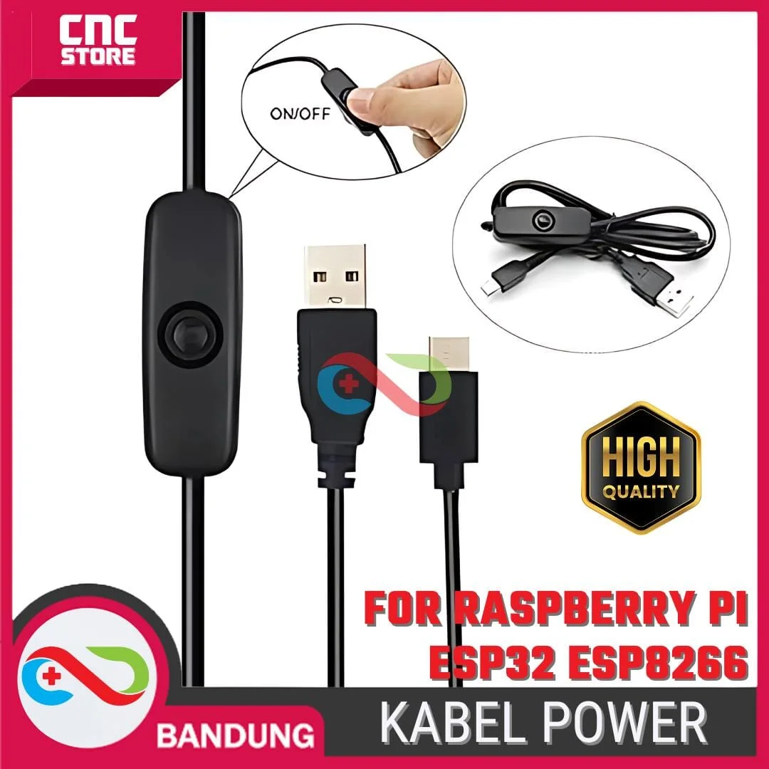 Kabel POWER Raspberry Pi, ESP32, NODEMCU, ESP8266 DENGAN Sakelar 5V3A
