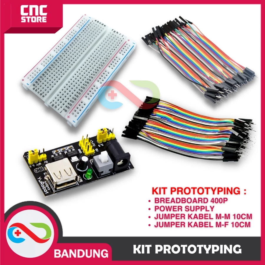 PROTOTYPING MB-102 JUMPER KABEL BREADBOARD 400P PAKET PAPAN PERCOBAAN