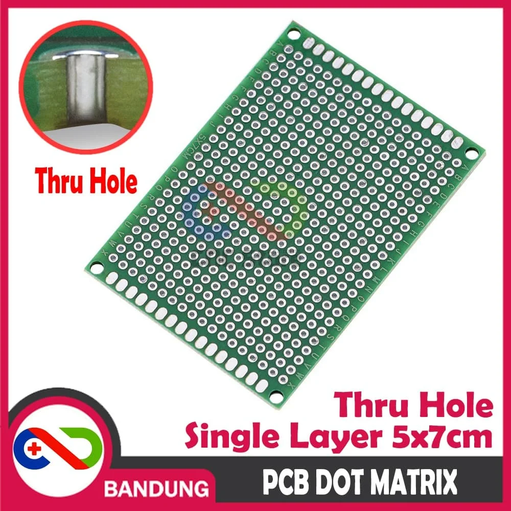 PCB DOT MATRIX THRU HOLE DOUBLE LAYER 5X7CM 5*7CM LUBANG BOLONG MATRIK