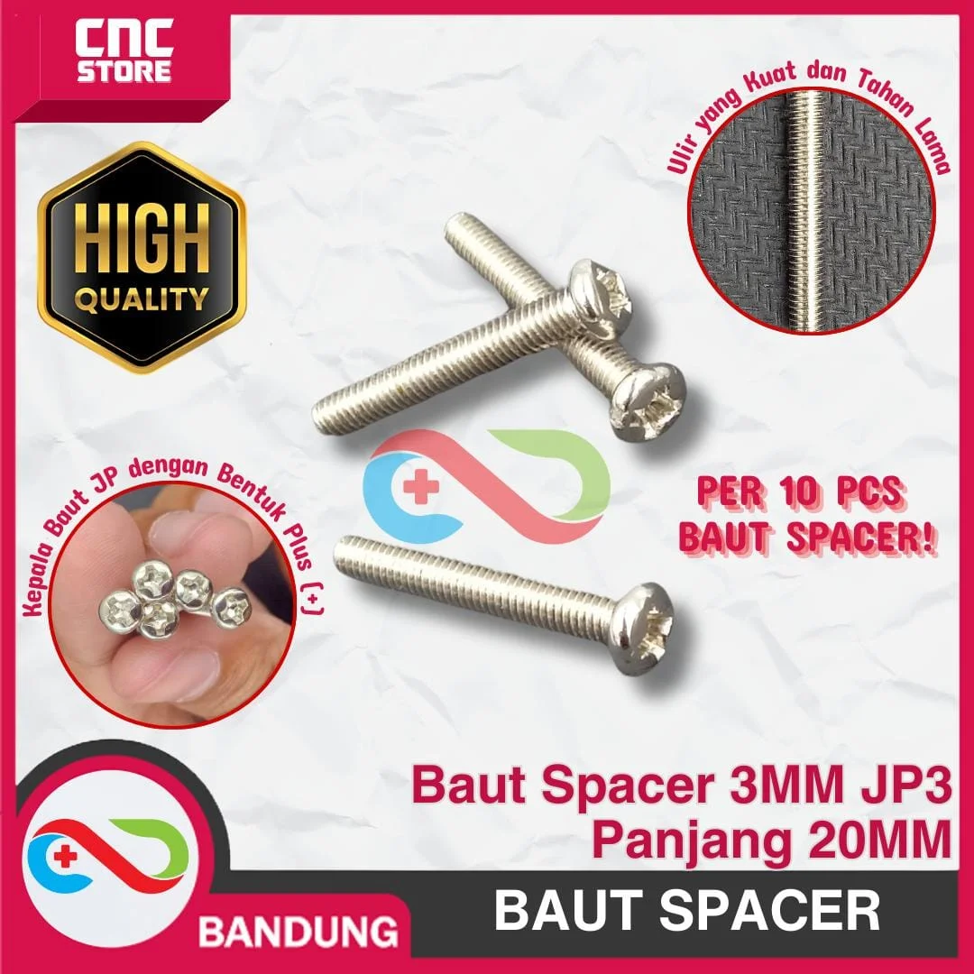 BAUT SPACER 3MM JP3 PANJANG 20MM
