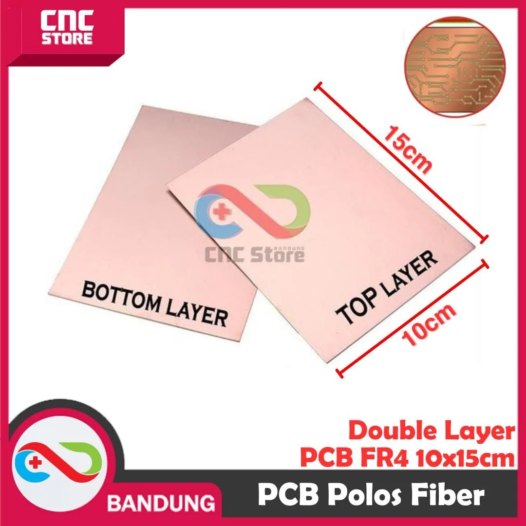 PCB POLOS DOUBLE LAYER FR4 FIBER 10X15CM
