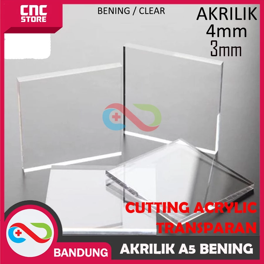 AKRILIK A5 LEMBARAN 4MM ACRYLIC BENING TRANSPARAN MARGA CIPTA- 4MM