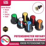 Knob Potensiometer WH148 15x17mm – Rotary Cap Warna Merah, Kuning, Biru, Putih