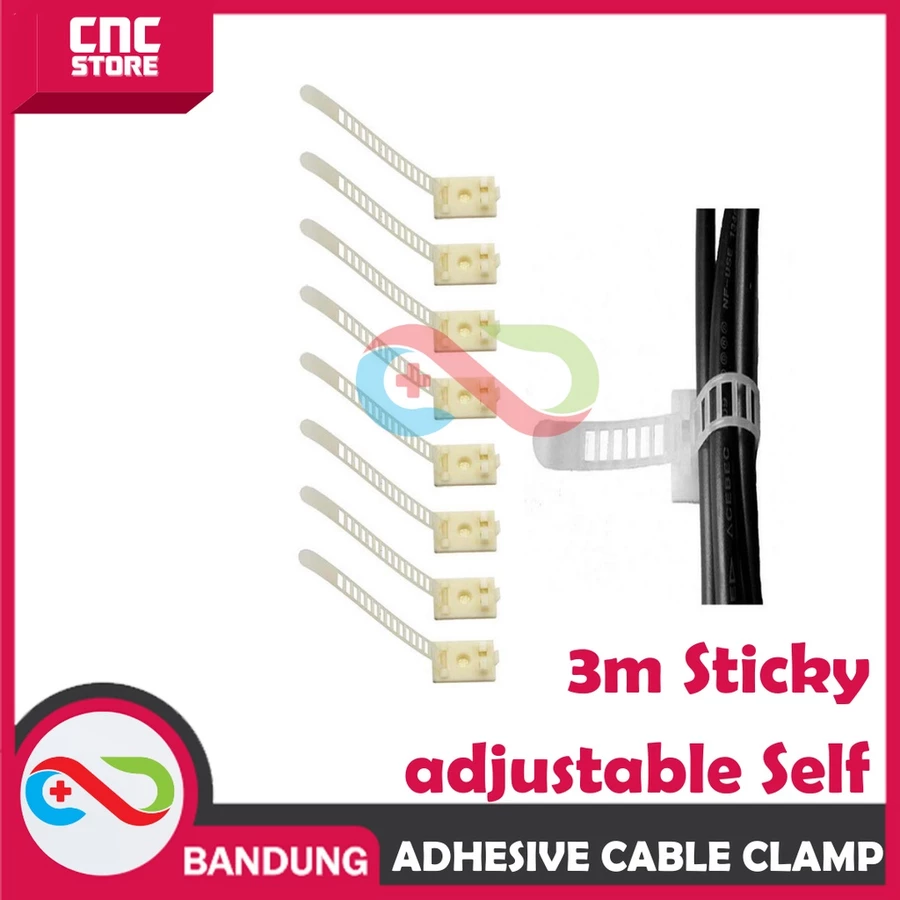 3M STICKY ADJUSTABLE SELF - ADHESIVE CABLE CLAMP CLIP WIRE ZIP