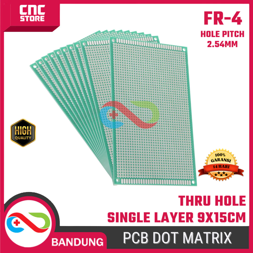 PCB DOT MATRIX THRU HOLE SINGLE LAYER 9X15CM 