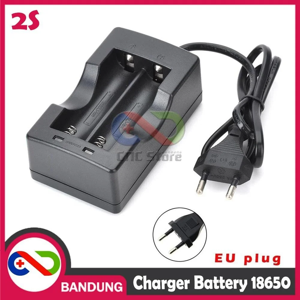 Charger Baterai 18650 1 Slot / 2 Slot – Pengisi Daya Lithium 18650 untuk Proyek Elektronik & DIY