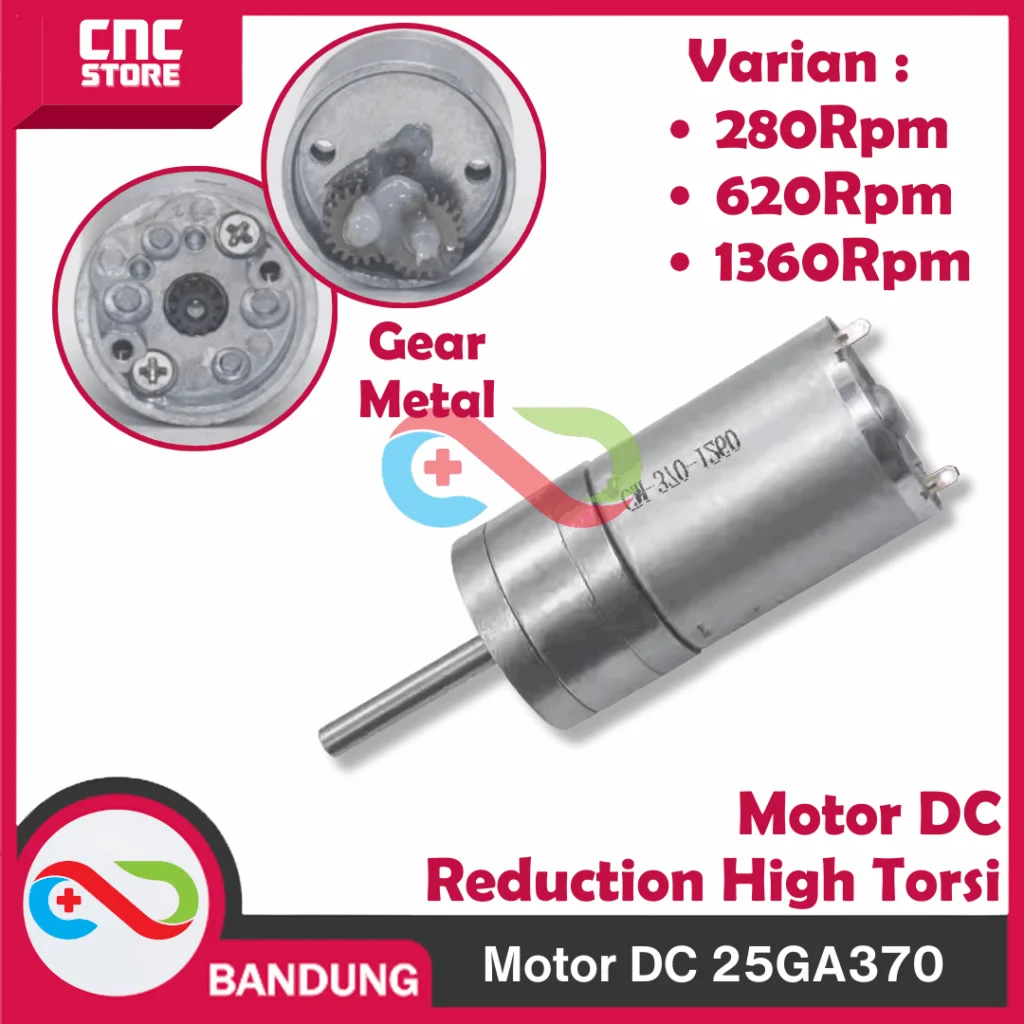 MOTOR DC 12V 25GA370 DINAMO GEAR BOX DYNAMO REDUCTION GEARBOX