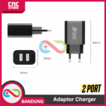 TRAVEL CHARGER ADAPTOR UNIVERSAL FOR HP ESP32 ESP8266 2 DUAL PORT USB 2.4A - Gambar 3