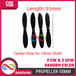 Propeller 55mm 4PCS untuk Dinamo Motor DC 720 – Baling-Baling Mini Warna Random - Gambar 2