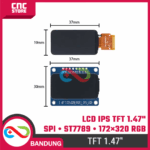 LCD IPS TFT SPI 1.47 Inch 172x320 ST7789 Display Module untuk ESP32 ESP8266 Arduino Nano - Gambar 2