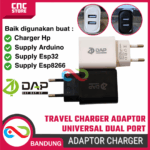 TRAVEL CHARGER ADAPTOR UNIVERSAL FOR HP ESP32 ESP8266 2 DUAL PORT USB 2.4A