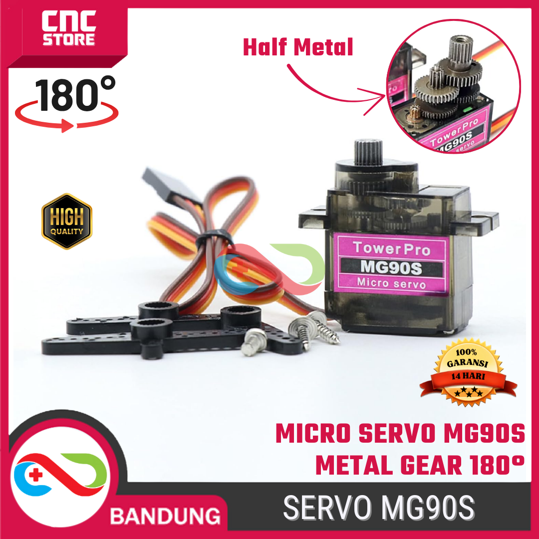 2506-dsp-0157-1.png Micro Servo Tower Pro MG90S MG90 MG-9M0 G-90S Half Metal Gear 180 derajat – Servo Kecil untuk Proyek Elektronik - Gambar 1