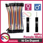 40PCS JUMPER CABLE KABEL 10CM MALE TO FEMALE DUPONT FOR BREADBOARD-A