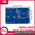 MODUL ESP32 RELAY 10A 2 CHANNEL AC 220 WIFI BLUETOOTH WROOM-32E - Gambar 2