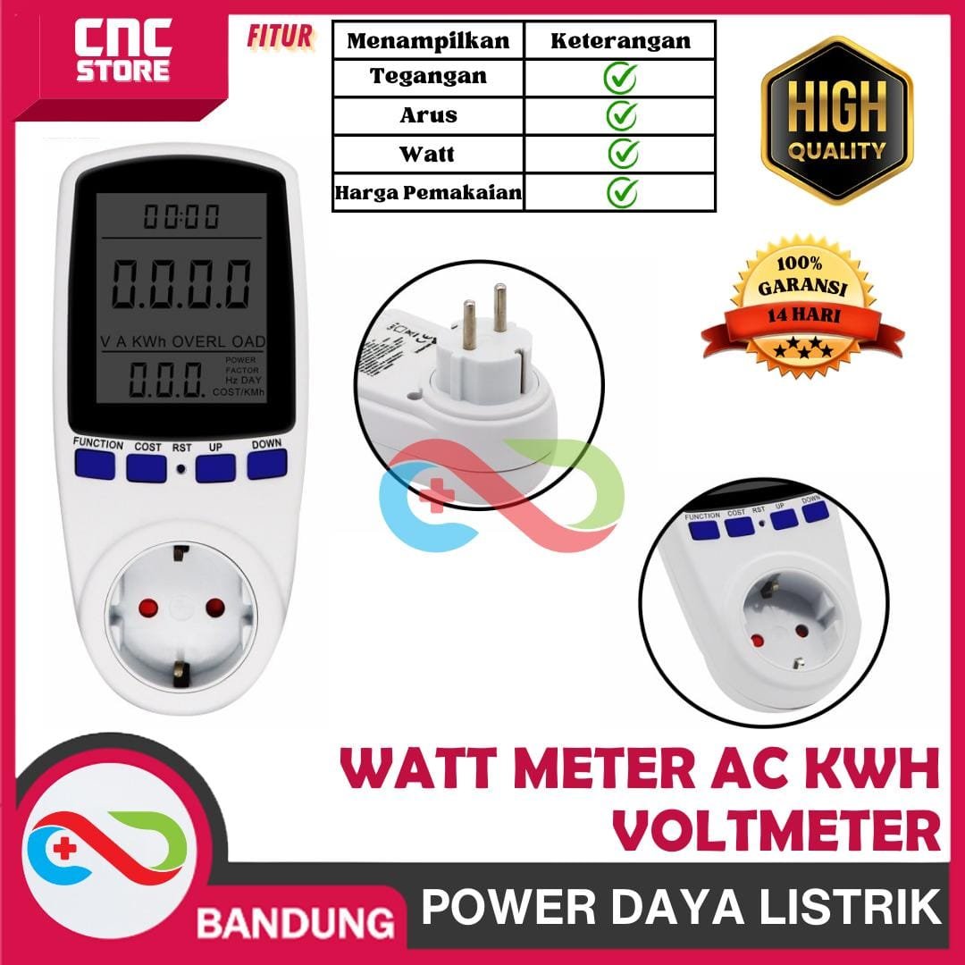 WATT METER AC KWH VOLTMETER PENGUKUR POWER DAYA LISTRIK UKUR BIAYA PLN
