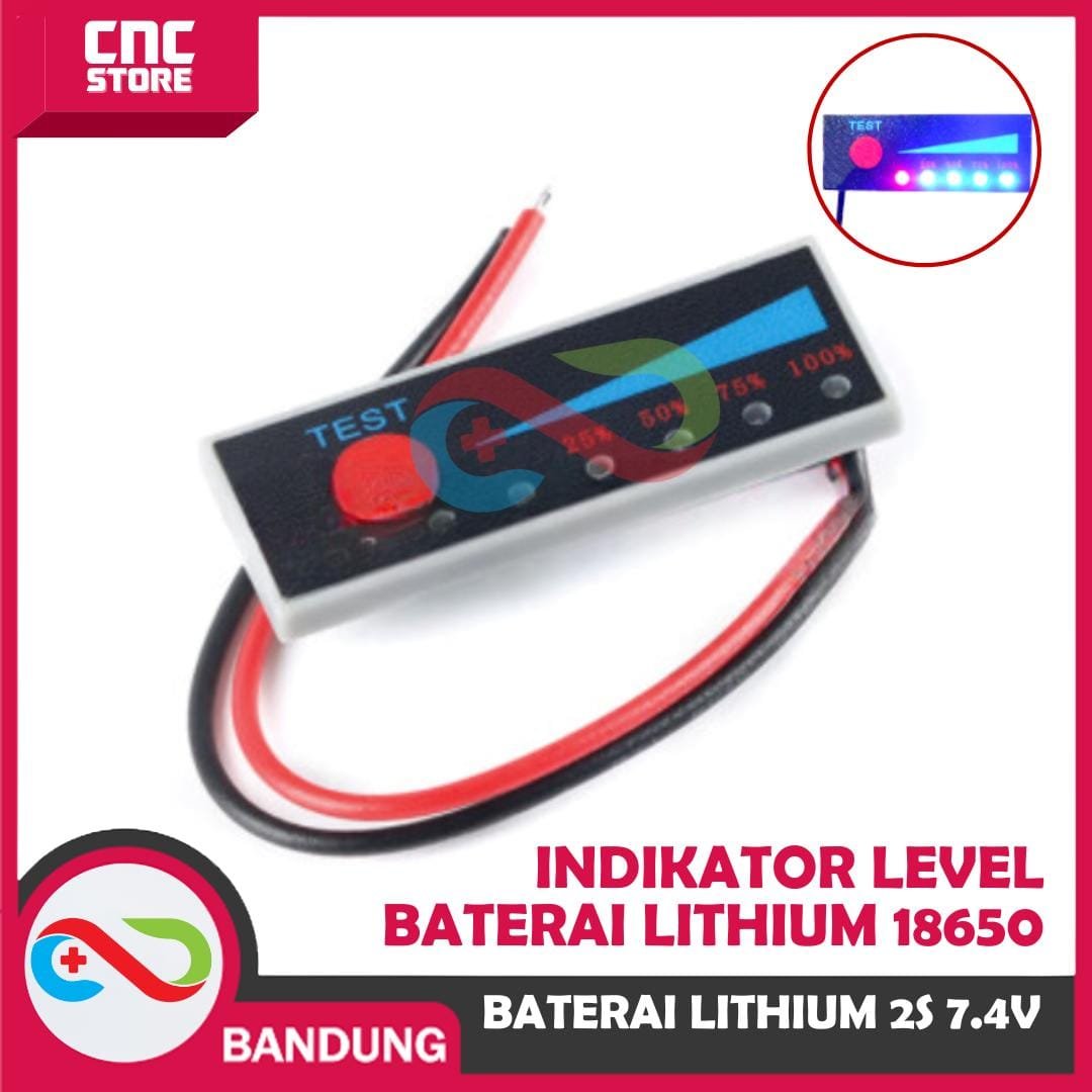 INDIKATOR LEVEL KAPASITAS TEGANGAN BATERRY LION BATERAI LITHIUM 2S 7.4V TEGANGN FULL 8.4V