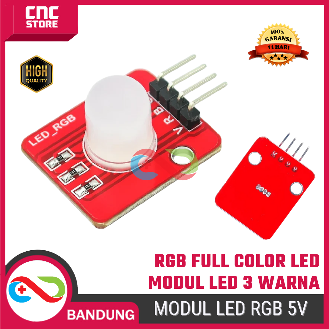 RGB Full Color LED Module 5V – Modul LED 3 Warna 10mm High Brightness untuk Arduino & DIY Elektronika