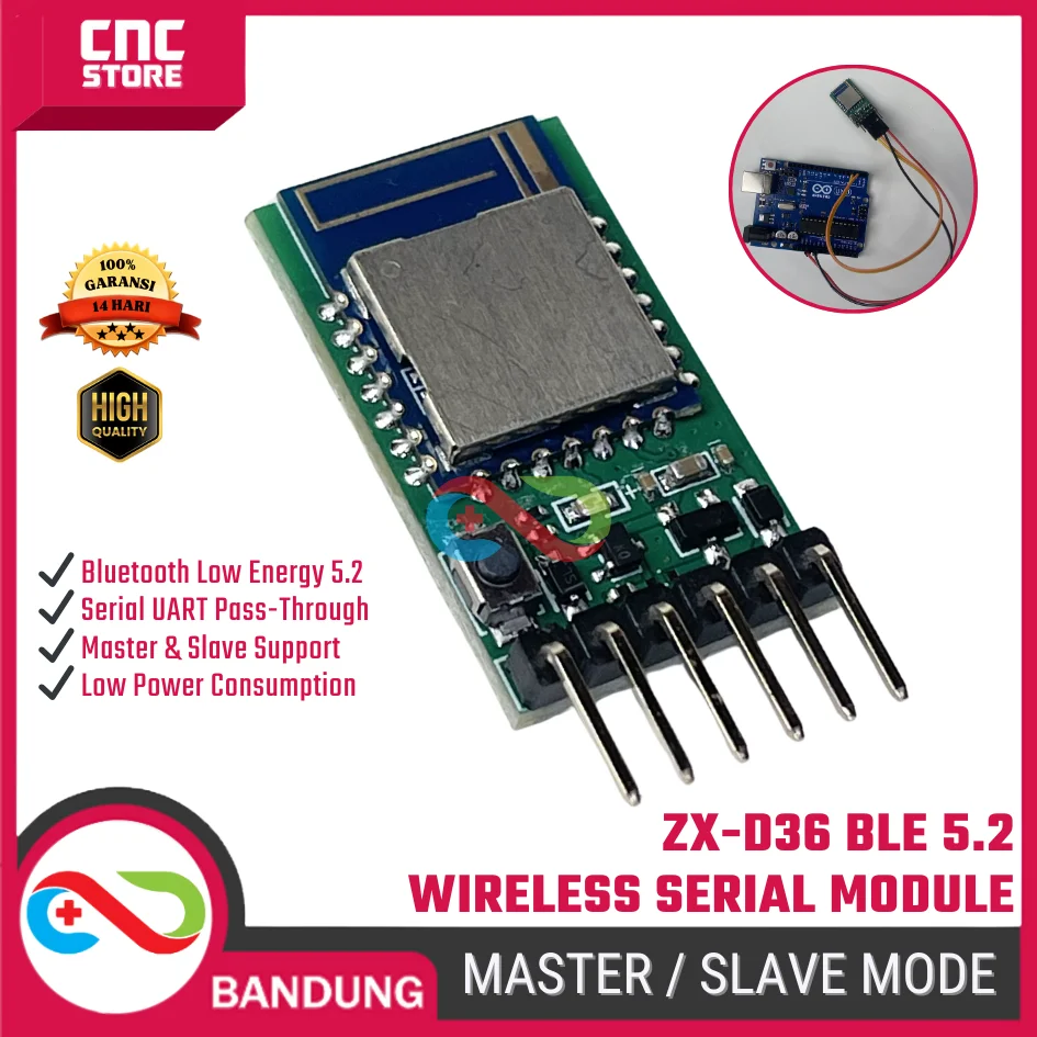 Modul Bluetooth BLE 5.2 ZX-D36 Wireless Serial Port Pass-through Master-Slave untuk Arduino ESP32