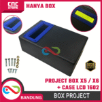 Box Project Elektronik X5 X6 dengan Case LCD 1602 – Enclosure ABS DIY + Frame LCD 1602 Include Baut Mur