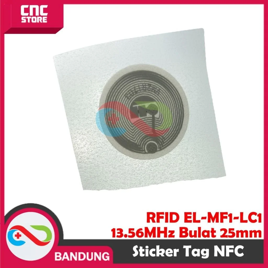 RFID EL-MF1-LC1 13.56MHz 1K Label Sticker Tag NFC Stiker 13.56 MHz 25mm BULAT ROUND