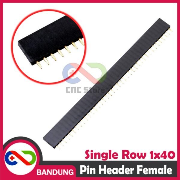 PIN HEADER FEMALE STRIP SINGLE ROW 1X40 2.54MM BLACK HITAM-A