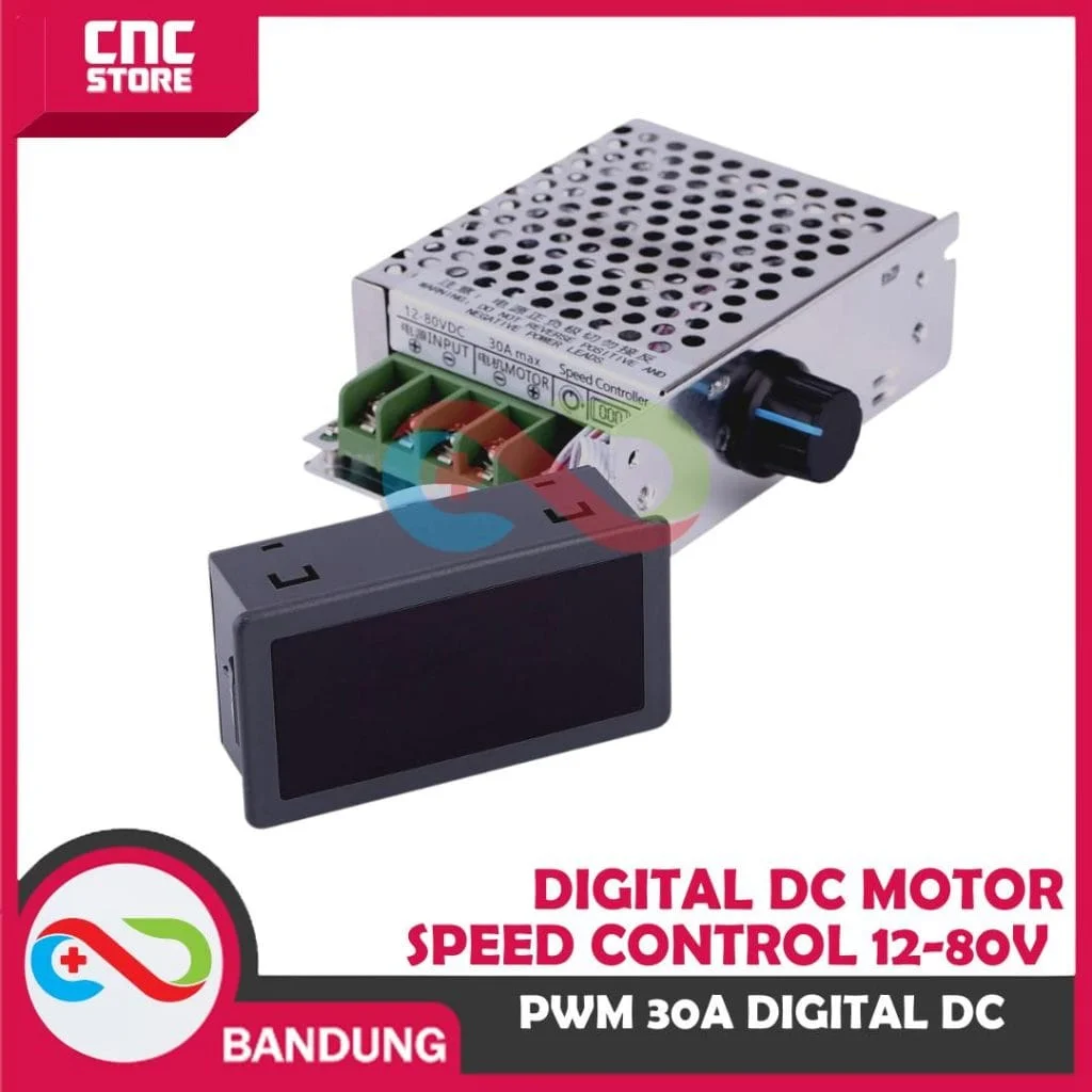 PWM 30A DIGITAL DC MOTOR SPEED CONTROLL 12-80V 12V24V36V48V80V LCD PENGONTROL KECEPATAN