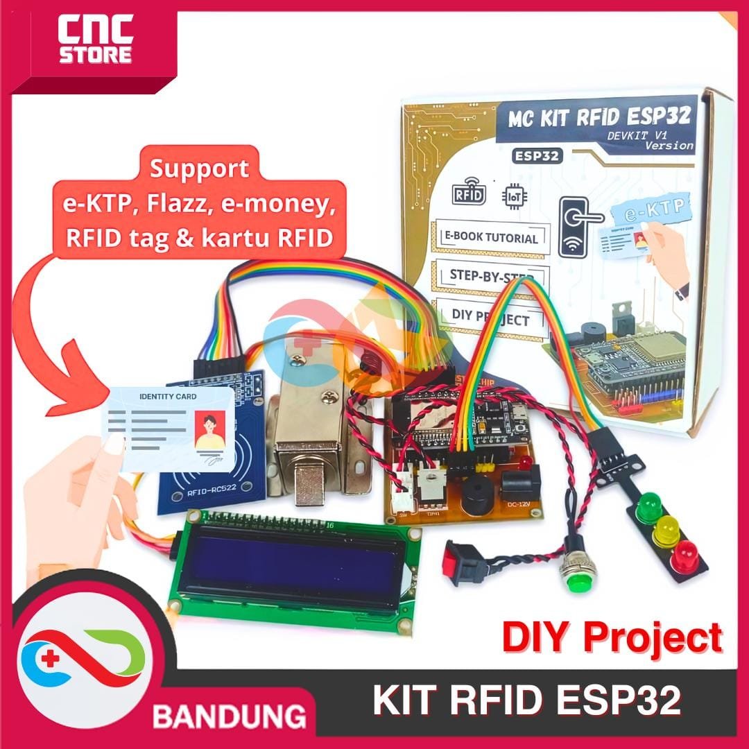 KIT RFID ESP32 IOT SMART SECURITY SYSTEM DOORLOCK E-KTP E-TOL E-SIM DIY PROJECT