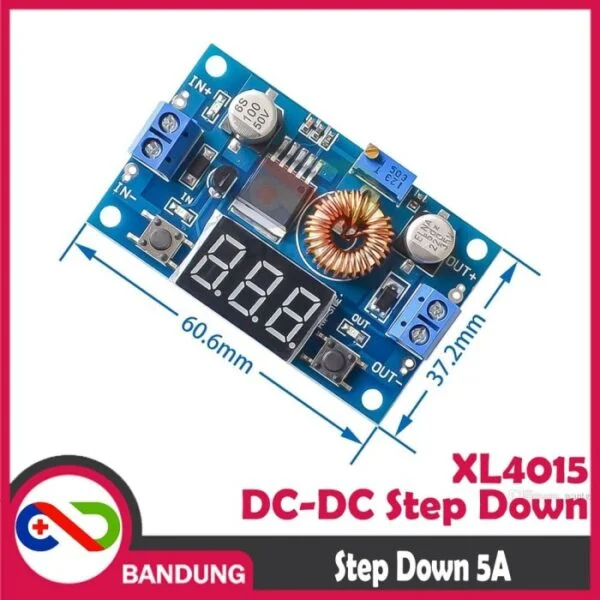 Module Step-Down XL4015 Adjustable 5A – Buck Converter dengan Voltmeter Display