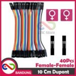 40PCS JUMPER CABLE KABEL 10CM FEMALE TO FEMALE DUPONT FOR BREADBOARD-A