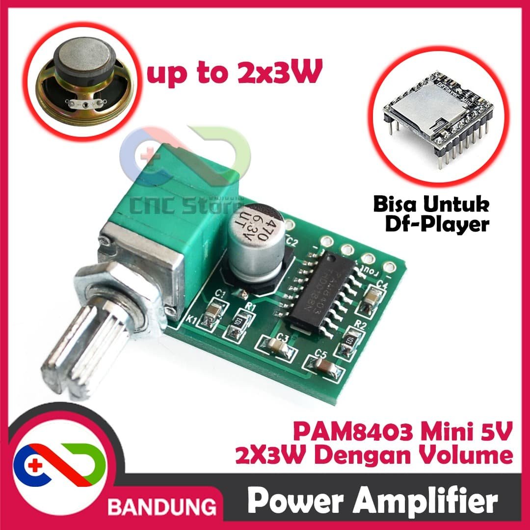 PAM8403 MINI 5V DIGITAL POWER AMPLIFIER 2X3W XTW8403 WITH POTENTIO SWITCH