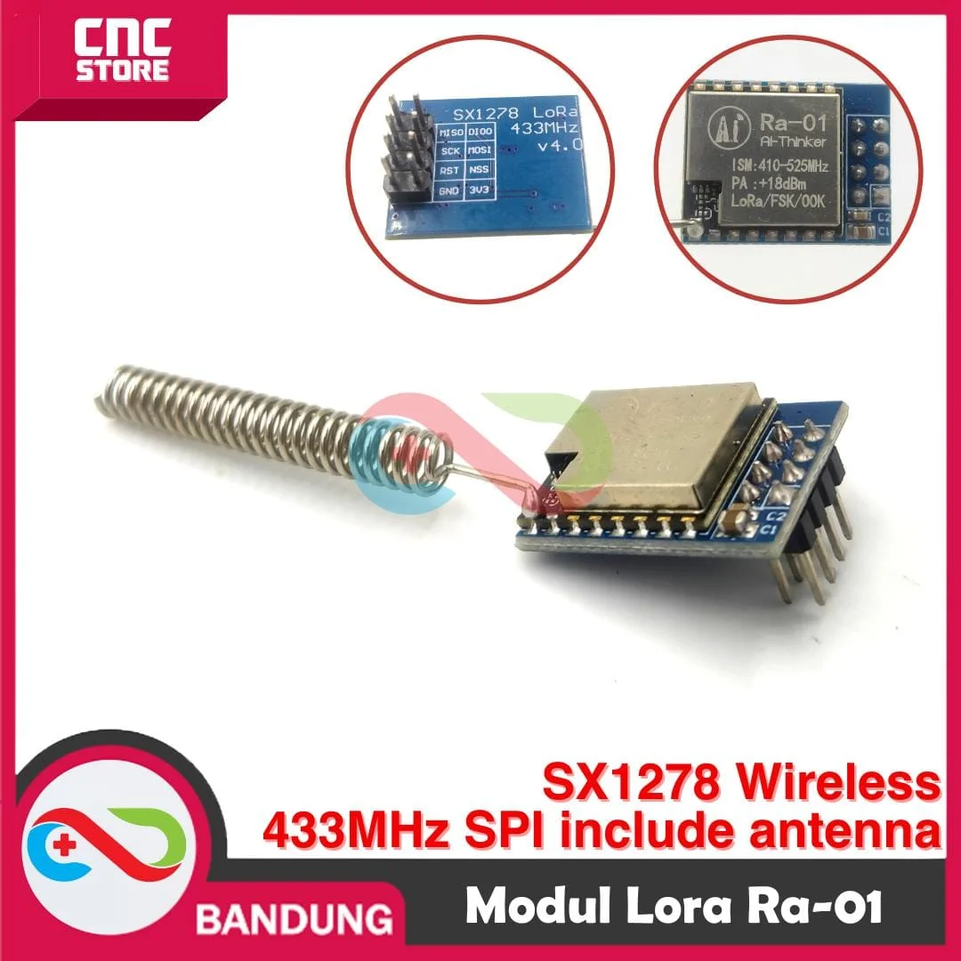 MODUL LORA RA-01 RA01 SX1278 WIRELESS 433MHZ SPI INCLUDE ANTENNA