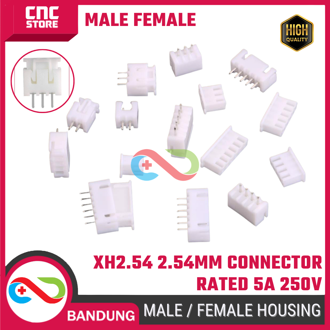 XH2.54 Connector Straight Pin Socket 2P 3P 4P 5P 6P 7P 2.54mm Male Female Housing Header PCB 5A 250V