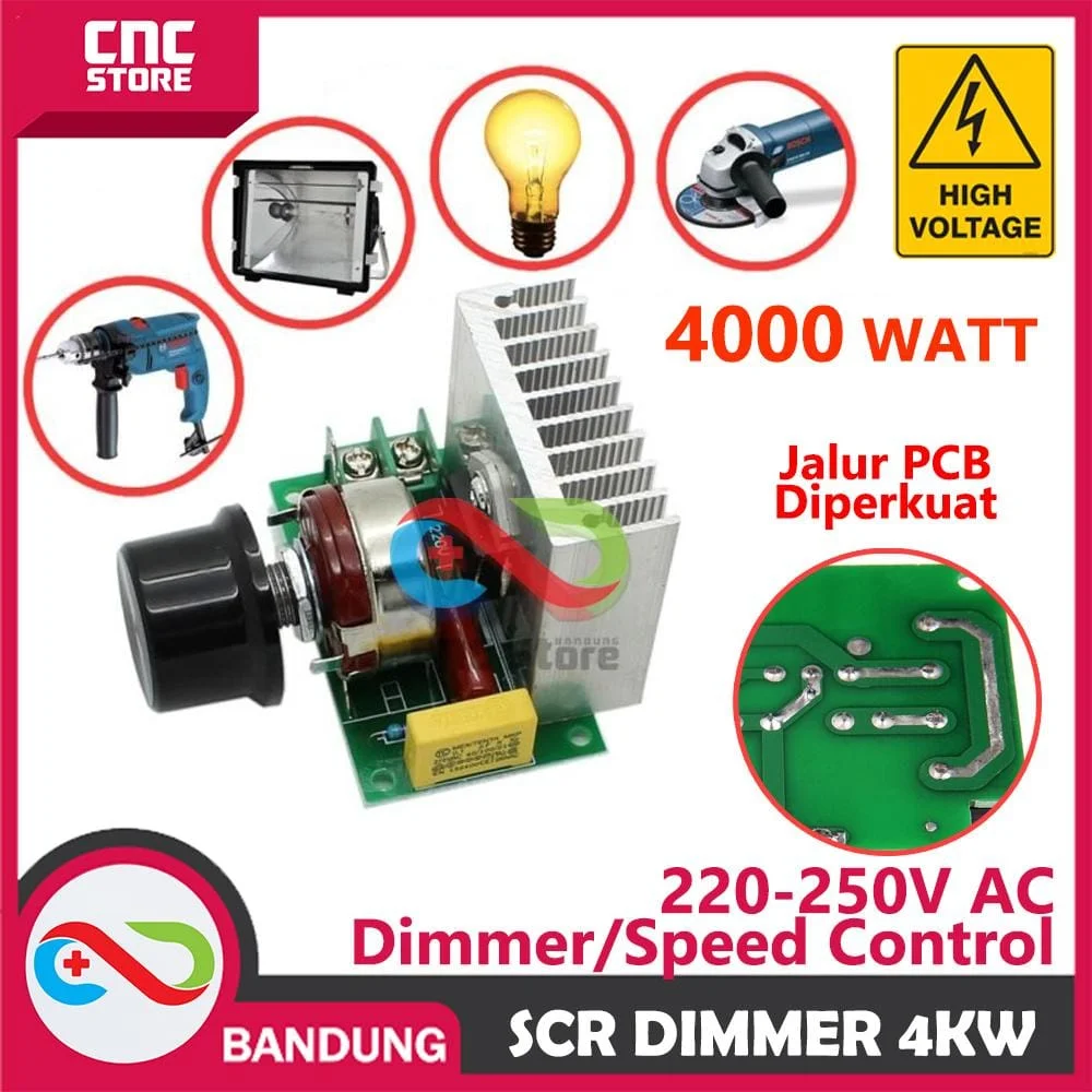 SCR 220V 220VAC THYRISTOR 4000W DIMMER SPEED REGULATOR CONTROLLER MOTOR LAMPU MODULE