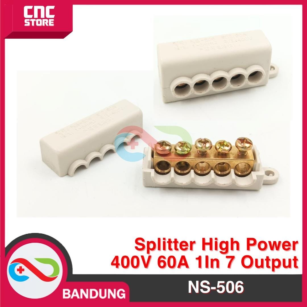 Terminal Block Blok Konektor Splitter Paralel Kabel HIGH POWER CONNECTOR 600V 60A 1 In 7 Output