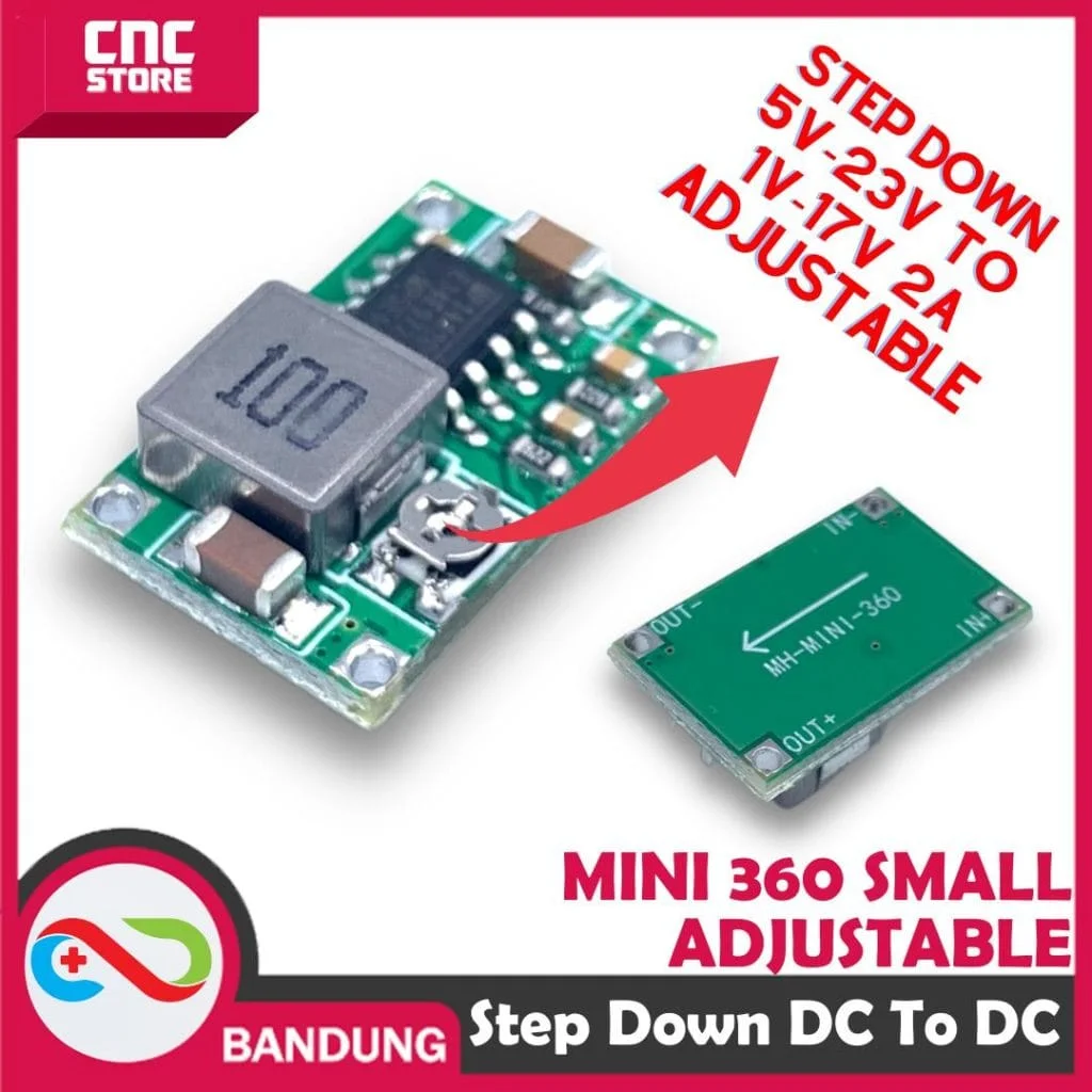 SUPER MINI 360 ULTRA SMALL ADJUSTABLE DC STEP DOWN LM2596 2A 5V-23V TO 1V-17V MODULE